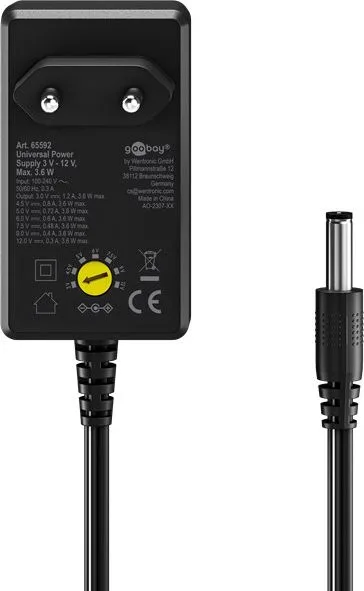 GOOBAY επιτοίχιος φορτιστής 65592, 3V-12V, 3.6W, 12 tips — εικόνα 3
