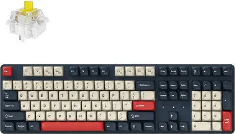 Keychron J5 (KJ5-H4Z) QMK Wireless Mechanical Keyboard Banana Switch Hot-Swap RGB 100% US Dark Blue
