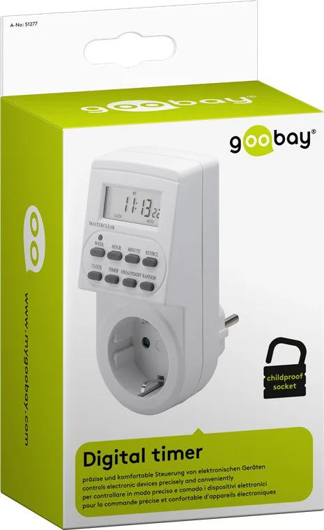 GOOBAY ψηφιακός χρονοδιακόπτης ρεύματος 51277, λευκός — εικόνα 3