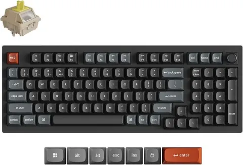 Keychron V5 Ultra (V5U-D4) QMK/VIA 8K Wireless Custom Mechanical Keyboard Banana Switch RGB 96% US