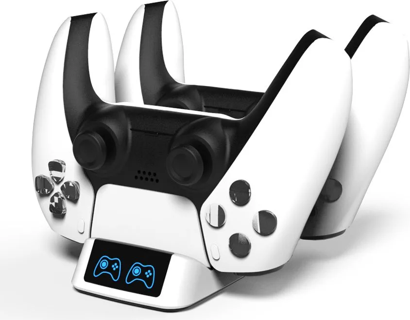 ROAR βάση φόρτισης gamepad RR-0019 για 2x PS5 DualSense, λευκή — εικόνα 2