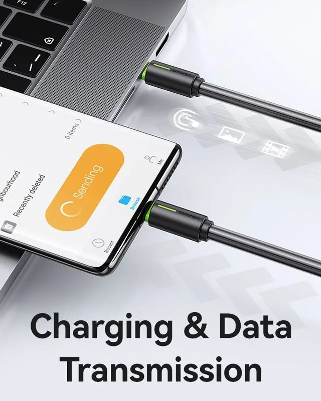 USAMS καλώδιο USB-C US-SJ734, 60W, 480Mbps, 1m, μαύρο — εικόνα 3