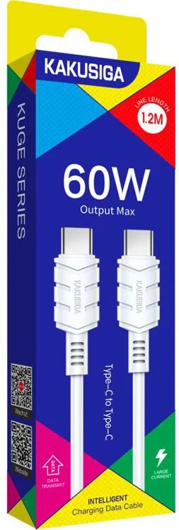 KAKUSIGA καλώδιο USB-C σε USB-C KSC-710, 60W, 480Mbps, 1.2m, λευκό — εικόνα 3