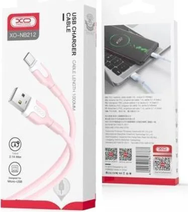XO NB212 καλώδιο φόρτισης Type-C ροζ — εικόνα 2