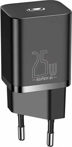 BASEUS Super SI, φορτιστής ΓΡΗΓΟΡΗΣ φόρτισης, 1 θύρα, 25W, ΜΑΥΡΟΣ