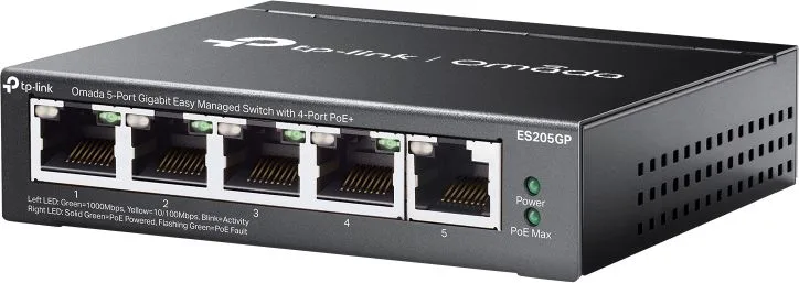TP-LINK easy managed switch ES205GP, 5x Gigabit θύρες, PoE+, V1.0 — εικόνα 4