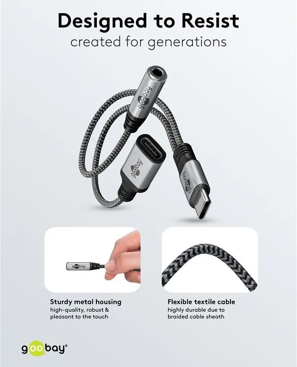 GOOBAY αντάπτορας USB-C σε 3.5mm & USB-C 74524, 60W, 480Mbps, γκρι — εικόνα 6