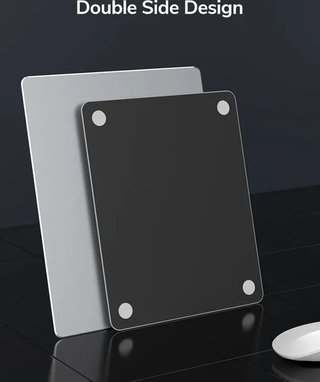 CABLETIME μεταλλικό mouse pad CT-MP24-AS, 246x202x2mm, ασημί & μαύρο — εικόνα 2
