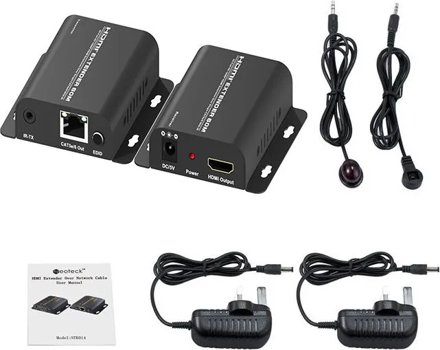 POWERTECH HDMI video extender CAB-H114 μέσω καλωδίου RJ45, 1080p, 60m — εικόνα 3