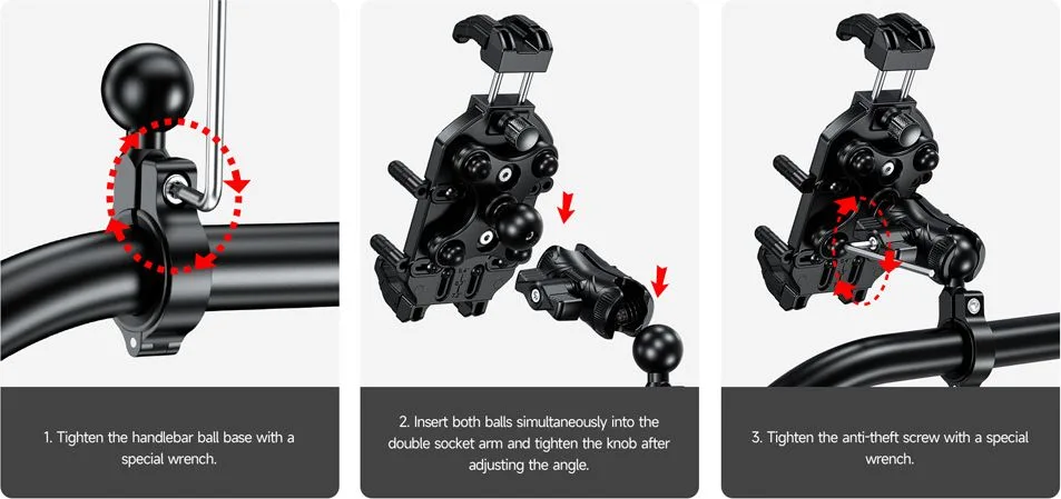 ULEFONE βάση ποδηλάτου για smartphone Armor Mount Pro AM01, μαύρη — εικόνα 8
