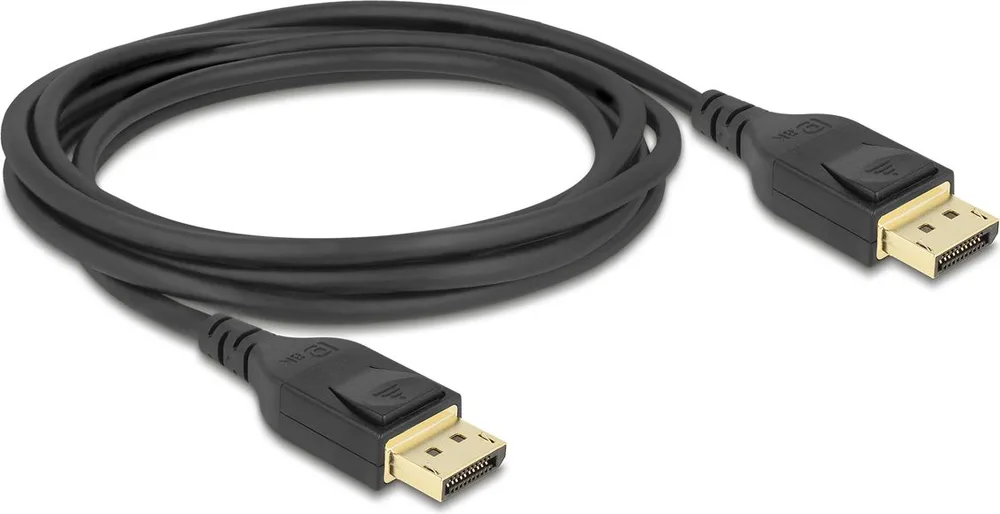 DELOCK καλώδιο DisplayPort 85660, certified, 8K/60Hz, 32.4 Gbps, 2m, μαύρο — εικόνα 3