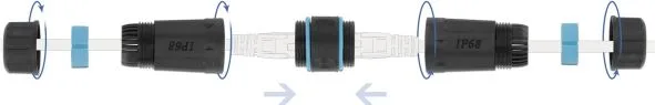 DELOCK αδιάβροχος αμφίδρομος σύνδεσμος RJ45 Cat.6A 86693, μπλε — εικόνα 2