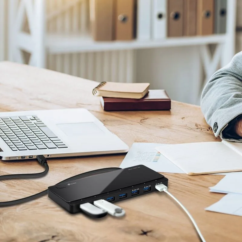 TP-LINK USB hub UH700, 7x θυρών, 5Gbps, 5V/1.5A, USB σύνδεση, μαύρο — εικόνα 6