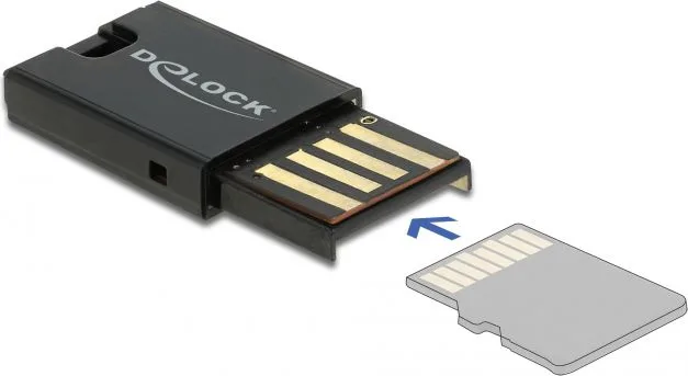DELOCK USB card reader 91603 για κάρτες μνήμης micro SD, μαύρο — εικόνα 2
