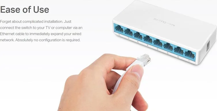 MERCUSYS Desktop Switch MS108, 8x 10/100 Mbps, Ver. 2 — εικόνα 4