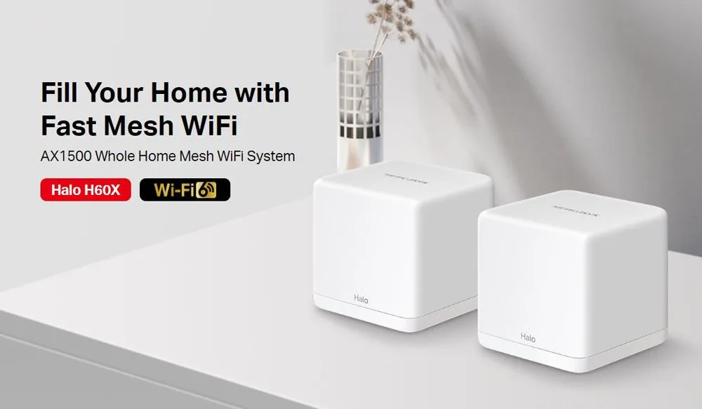 MERCUSYS Mesh WiFi 6 System Halo H60X, 1500Mbps Dual Band, 2τμχ, V.1.0 — εικόνα 2