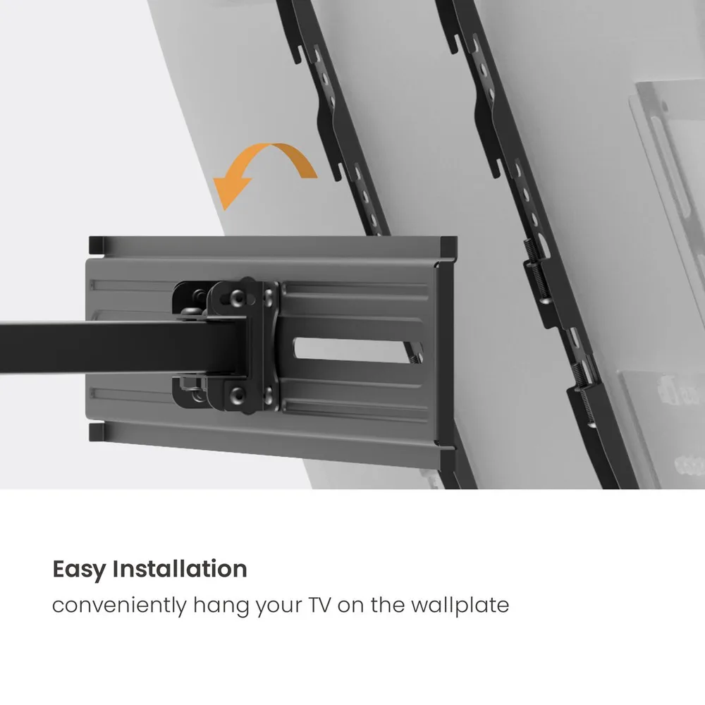 POWERTECH επιτοίχια βάση τηλεόρασης PT-1389, 37-80", έως 40kg, full motion — εικόνα 2