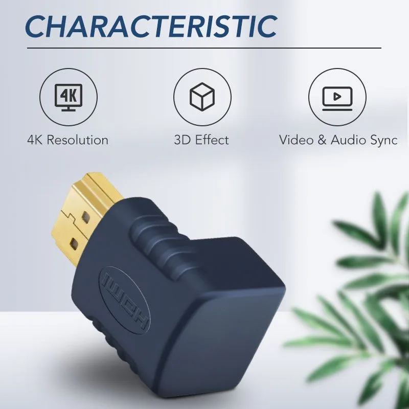 CABLETIME αντάπτορας HDMI HA10, γωνιακός, 4K, μπλε — εικόνα 2
