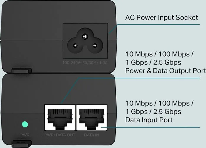 TP-LINK 2.5G PoE+ Injector TL-POE260S, IEEE 802.3af/at, Ver. 1.0 — εικόνα 5