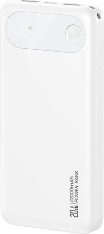USAMS power bank CD249 με οθόνη, 3x θύρες εξόδου, 10000mAh, PD20W, λευκό