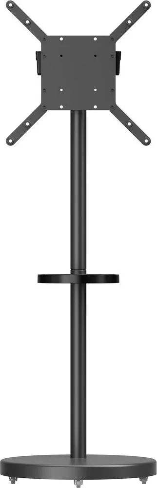 BRATECK βάση τηλεόρασης δαπέδου FS38-44TWE, 32-65", έως 50kg, με 2x ράφια, ροδάκια, μαύρη — εικόνα 4
