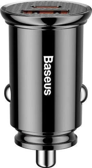 BASEUS Circular, φορτιστής ΑΥΤΟΚΙΝΗΤΟΥ, 2 ΘΥΡΕΣ, 30W, ΜΑΥΡΟΣ — εικόνα 2