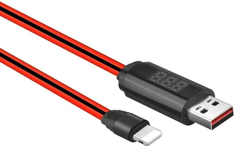 HOCO U29 καλώδιο με οθόνη Lightning φόρτισης & Data 1.2m, RED — εικόνα 2