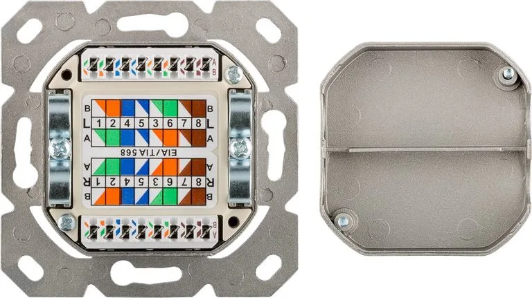 GOOBAY επιτοίχια πρίζα CAT 6 68244, 2x RJ45, 80x80mm, λευκή — εικόνα 5