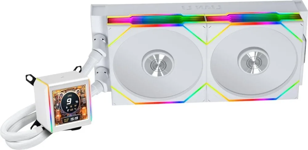 LIAN LI Galahad II LCD 280 TL Wireless White - AIO Water Cooler - AM5/AM4 - LGA 1851/1700/1200/115x — εικόνα 2