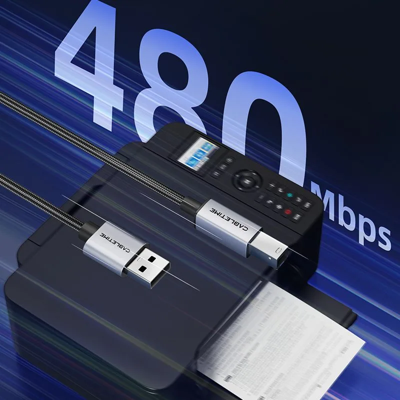 CABLETIME καλώδιο USB σε USB Type B CT-AMBM1, 480Mbps, 3m, μαύρο — εικόνα 2