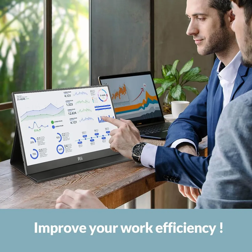 RIITEK φορητή οθόνη RS100, IPS, 15.6" 1920x1080, HDR, mini HDMI/USB-C, με ηχεία — εικόνα 5