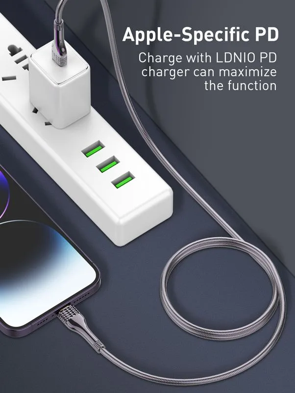 LDNIO καλώδιο Lightning σε USB-C LC651I, 30W, 1m, χρυσό — εικόνα 2