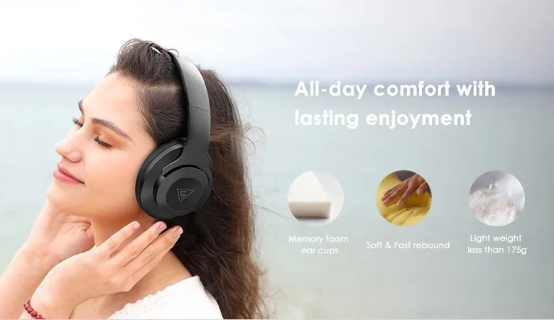 DOQAUS headphones DESIGN 2, ασύρματα & ενσύρματα, Φ40mm, 600mAh, μαύρα — εικόνα 7
