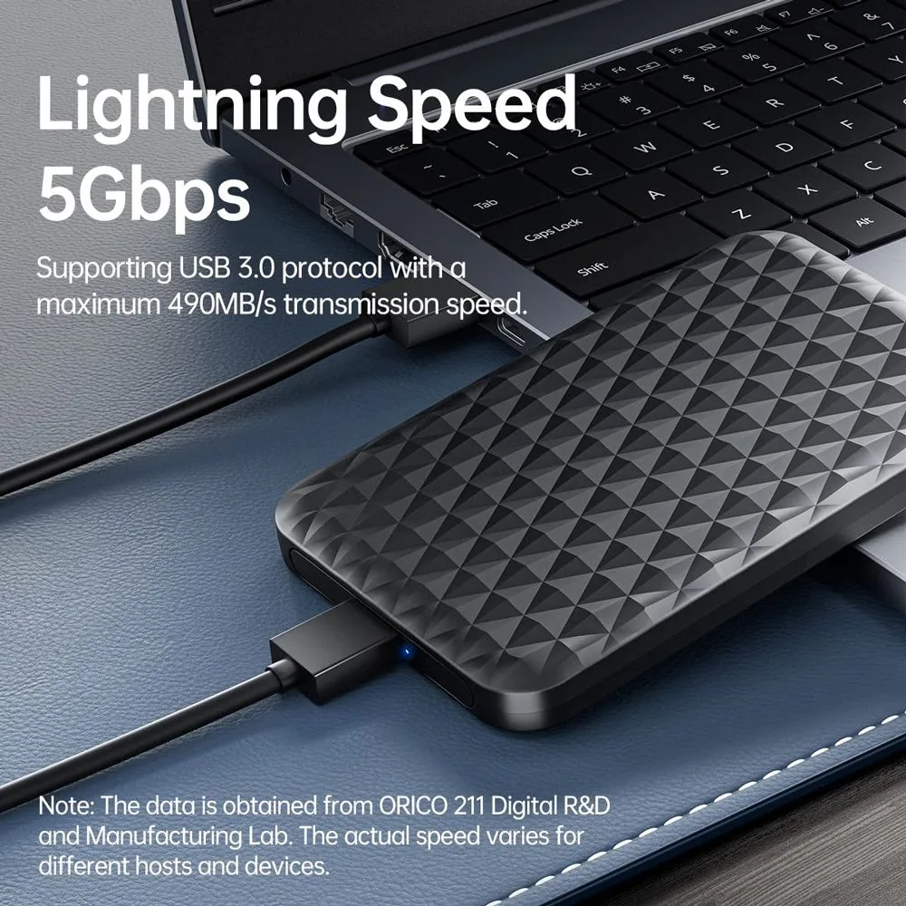 ORICO θήκη για 2.5" SATA HDD/SSD 2520U3-V1, 5Gbps, μαύρη — εικόνα 2