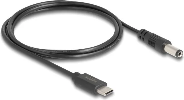 DELOCK καλώδιο USB-C σε DC 5.5 x 2.1mm 85397, 1m, μαύρο — εικόνα 2