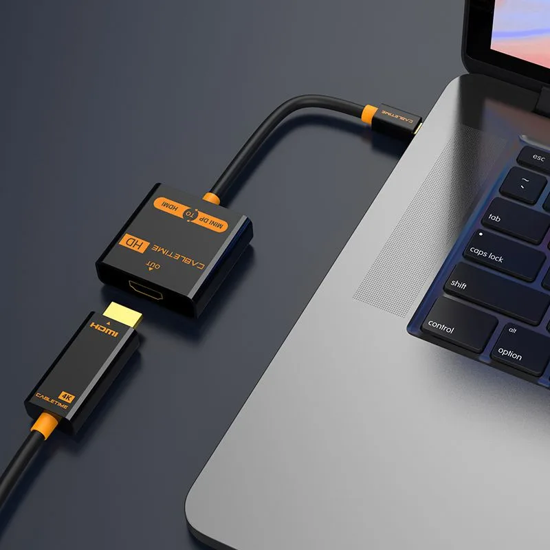 CABLETIME αντάπτορας mini DisplayPort σε HDMI CT-AV589-02G, 1080p, μαύρος — εικόνα 2