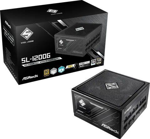 ASROCK Steel Legend SL-1200G 1200W Μαύρο Τροφοδοτικό Υπολογιστή Full Modular 80 Plus Gold