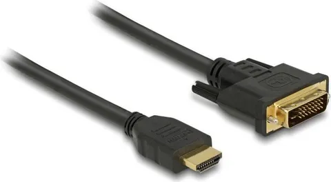 DELOCK καλώδιο HDMI σε DVI 85653, 2K/60Hz, 7.92 Gbps, 1.5m, μαύρο