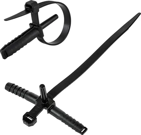 POWERTECH δεματικά καλωδίων με ούπα TIES-084, 7x150mm, μαύρα, 100τμχ