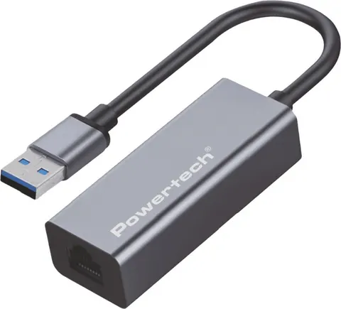 POWERTECH αντάπτορας δικτύου PT-1454, USB, 1000Mbps Ethernet, γκρι