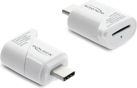 DELOCK card reader 91427 για micro SD, USB-C σύνδεση, 5Gbps, λευκό