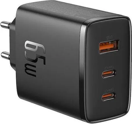 BASEUS Cube PRO, φορτιστής ΓΡΗΓΟΡΗΣ φόρτισης, 3 ΘΥΡΕΣ, 65W, μαύρο