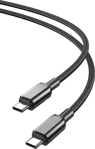 XO NB-Q250B PD 60W Type-C ΣΕ Type-C PVC Shiny Colorful Fast Charging Cable μαύρο