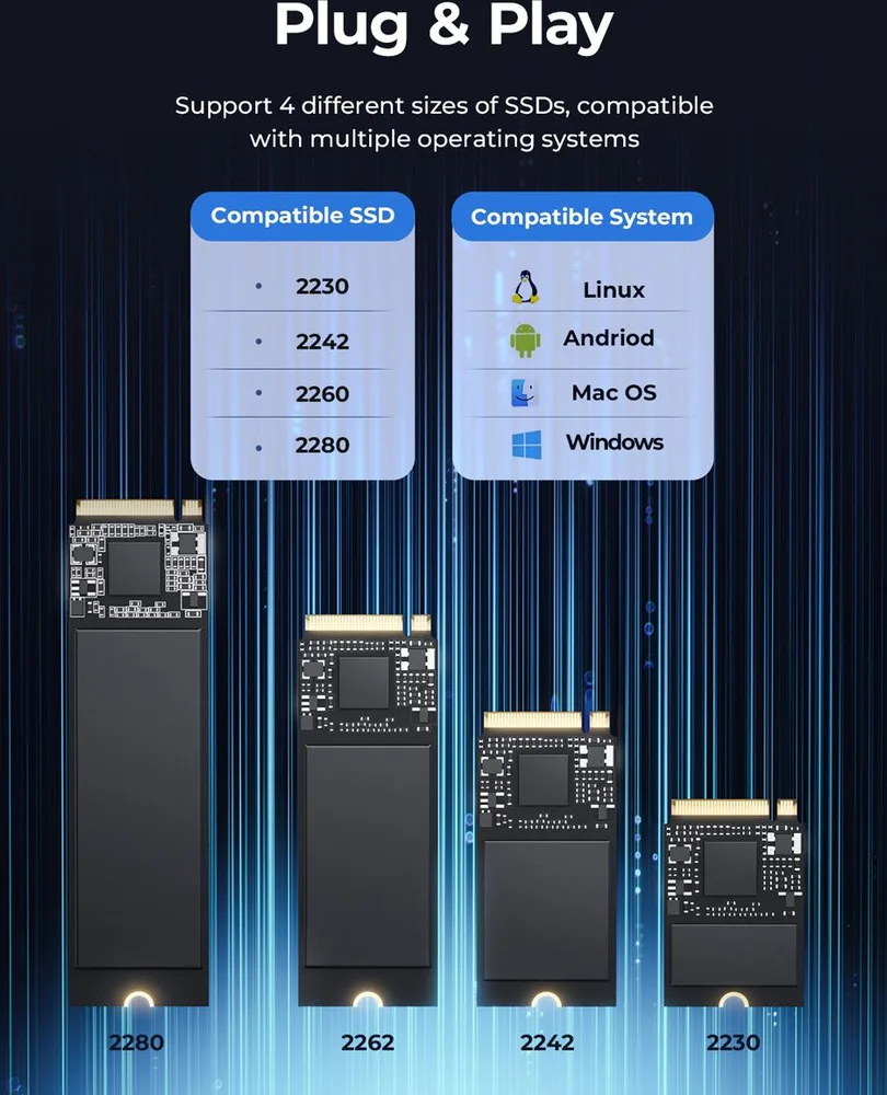 ORICO θήκη για M.2 NVME/NGFF SSD OXS2C3-G2, 10Gbps, γκρι — εικόνα 6