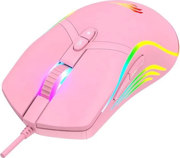 HAVIT ποντίκι Gaming MS1026, με LED, ροζ — εικόνα 3