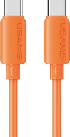 USAMS καλώδιο USB-C SJ787, σιλικόνης, 60W, 480Mbps, 1m, πορτοκαλί