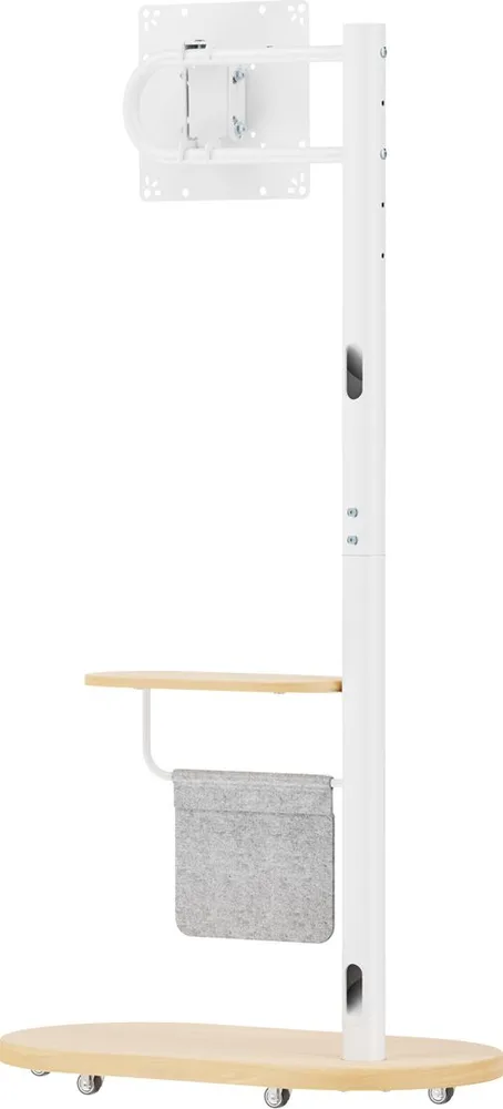 BRATECK βάση τηλεόρασης δαπέδου FS54-22T-02W, 17-43", έως 15kg, με ράφι & ροδάκια, λευκή — εικόνα 6