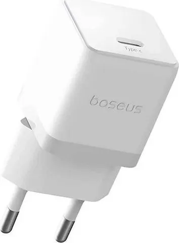 BASEUS Palm φορτιστής ΓΡΗΓΟΡΗΣ φόρτισης, 1 θύρα, ΠΕΡΙΛΑΜΒΑΝΕΙ καλώδιο Type-C ΣΕ Type-C, 20W, ΛΕΥΚΟΣ