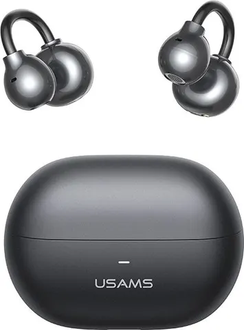 USAMS earphones με θήκη φόρτισης Echo R02, OWS, Φ11mm, 50/300mAh, μαύρα