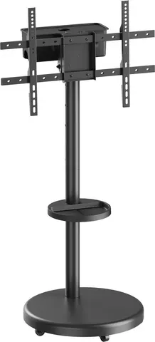BRATECK βάση τηλεόρασης δαπέδου FS38-46TWE, 37-86", έως 50kg, με ράφι & cable management, ροδάκια, μαύρη